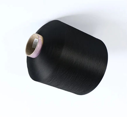 100% FDY Helder 150D Diamanten Garen Zwart Polyester Textured Garen Voor Label