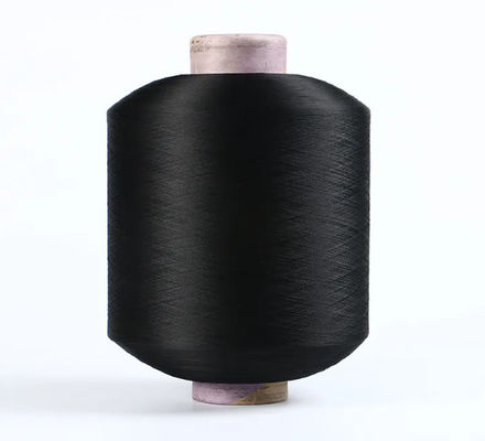 100% FDY Helder 150D Diamanten Garen Zwart Polyester Textured Garen Voor Label