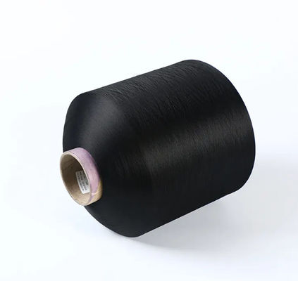 100% FDY Helder 150D Diamanten Garen Zwart Polyester Textured Garen Voor Label