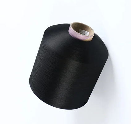 100% FDY Helder 150D Diamanten Garen Zwart Polyester Textured Garen Voor Label