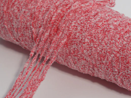 Tweekleurig gemengd chenille garen Chunky 50% geverfd polyester 50% katoen gemengd wit punt